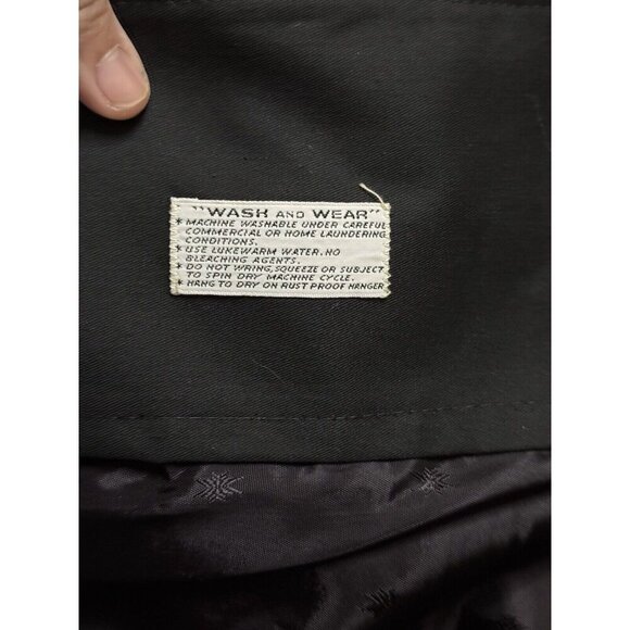 VINTAGE CAMPUS ALL WEATHER Black Coat Zip Out Lining Made In USA Sz 42 READ - Picture 5 of 13